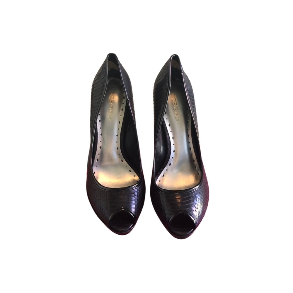 Crock print peep toe